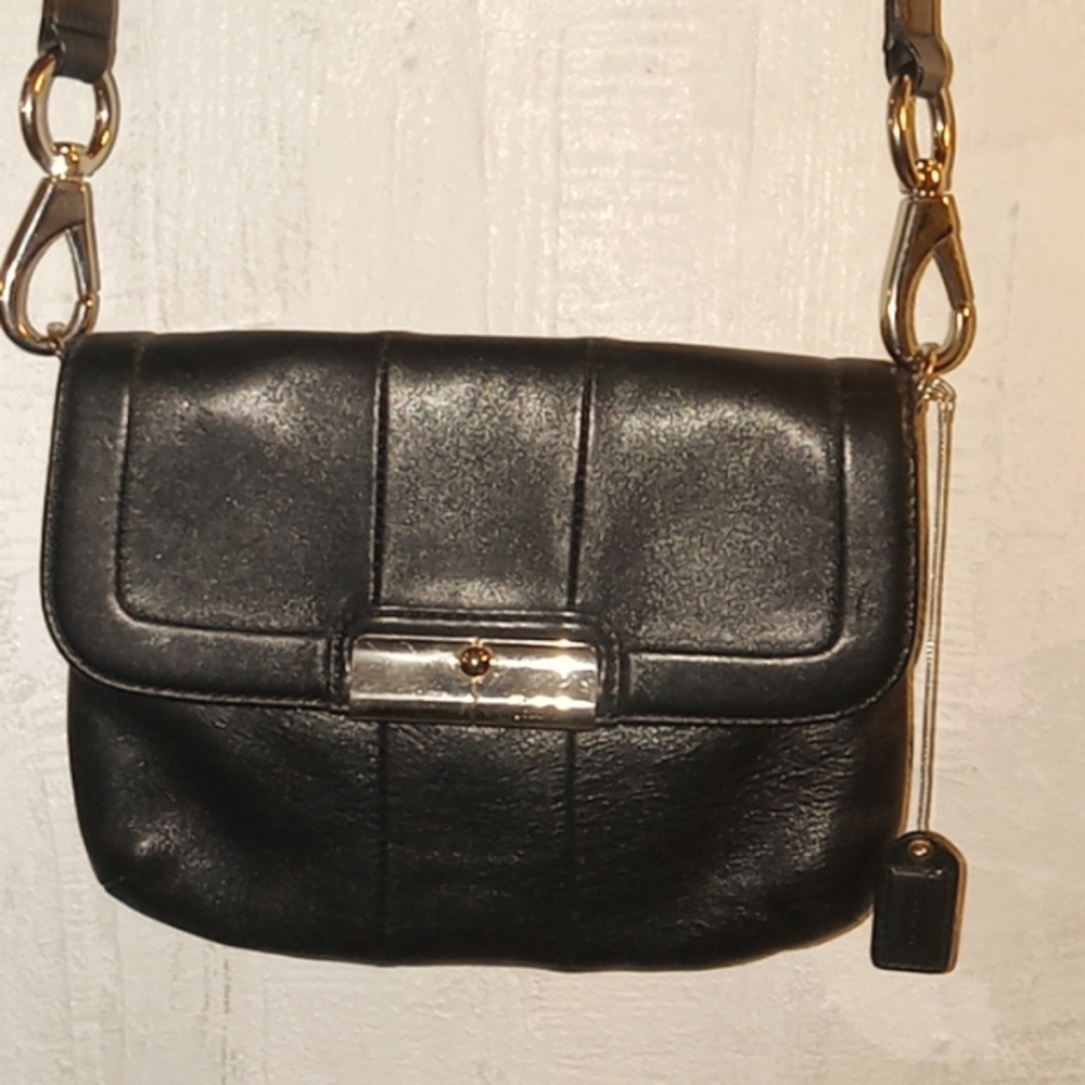 Black leather COACH bag